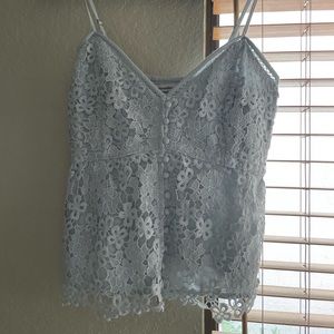 Abercrombie peplum blue lace tank top